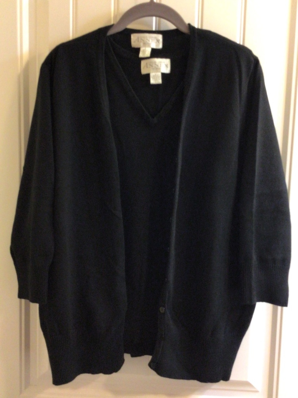Vintage Casual Corner Annex Woman Black Two-piece Sweater Set Size X